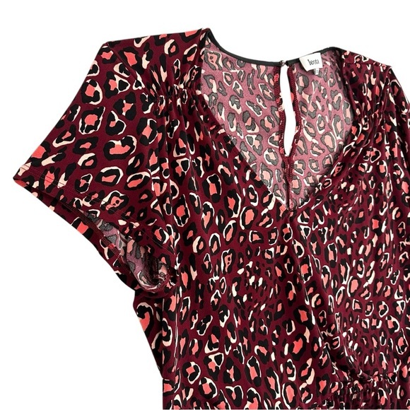 LEOTA Kennedy Cap Sleeve Stretchy Jumpsuit Cheetah Cabernet Womens Size XXL - Picture 9 of 16